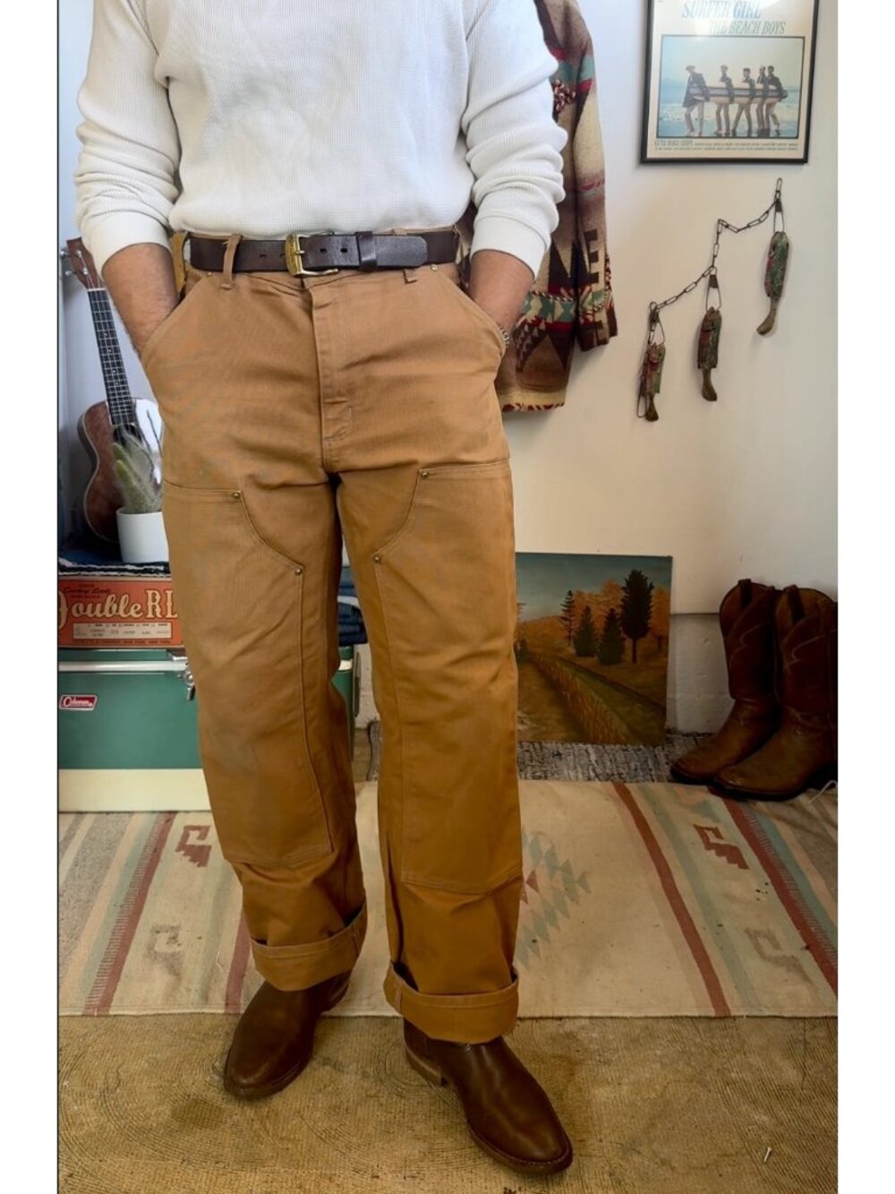 Carhartt MiUSA Double Knees Heavyweight Canvas Work Pants 34/30